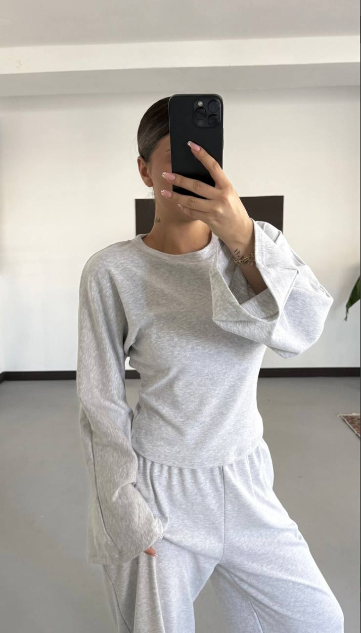 Sırtı Korse Bağcıklı Bluz ve Pantolon Takım