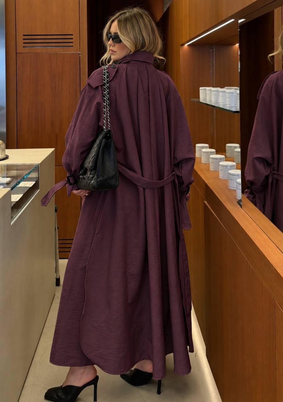 Kemerli Uzun Trençkot - Oversize Kadın Trench Coat