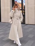 Yüksek Yaka Bağlamalı Trençkot - Oversize Kadın Trench Modelleri