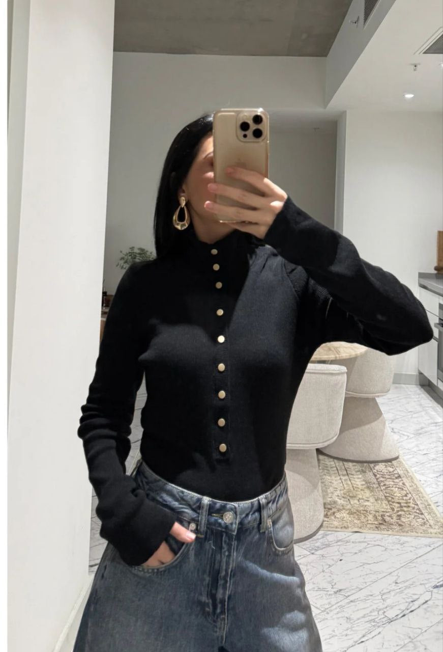 Taşlı Body Bluz - Pamuklu