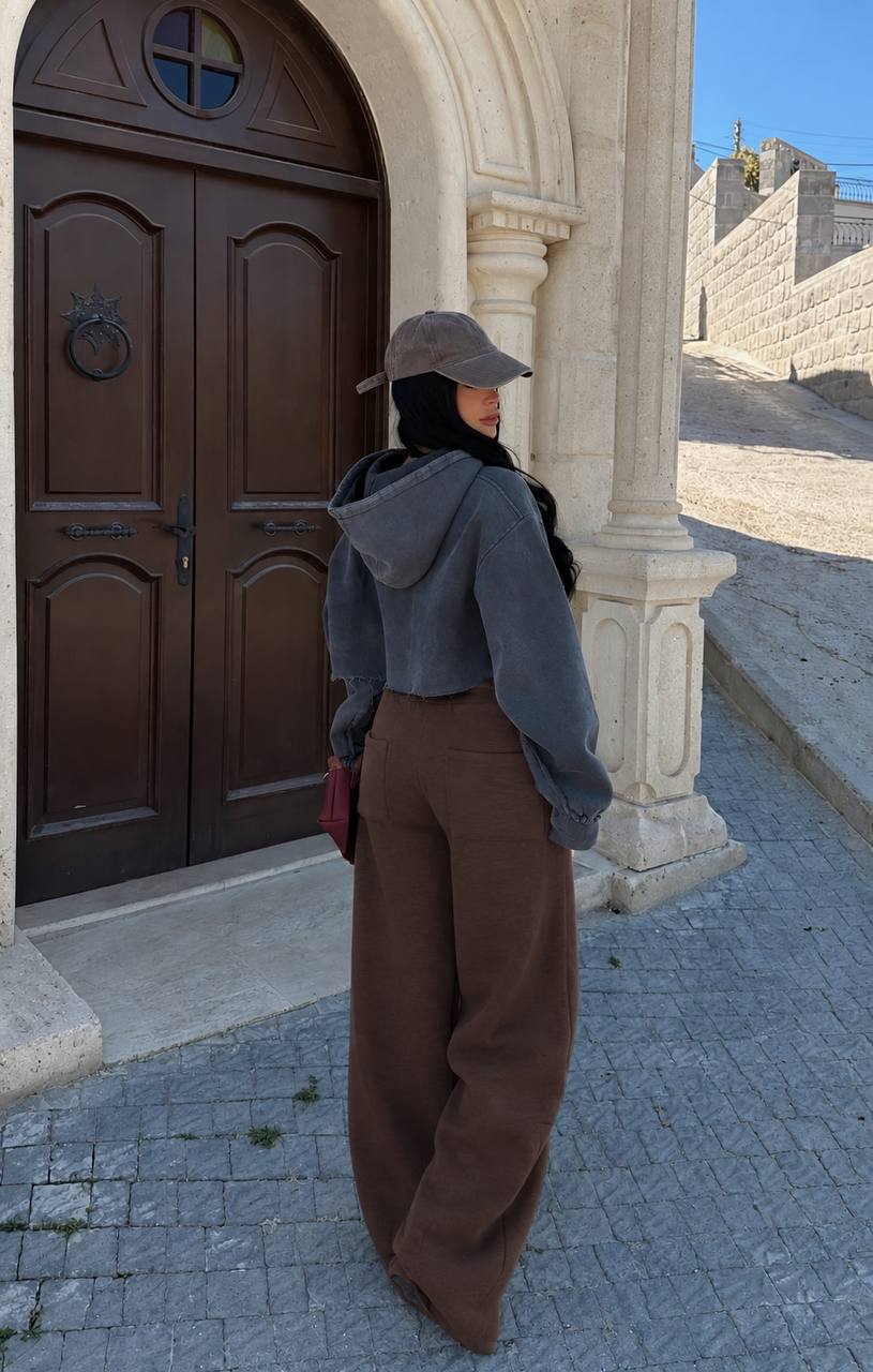 Compak Penye Şardonlu Eşofman Pantolonu