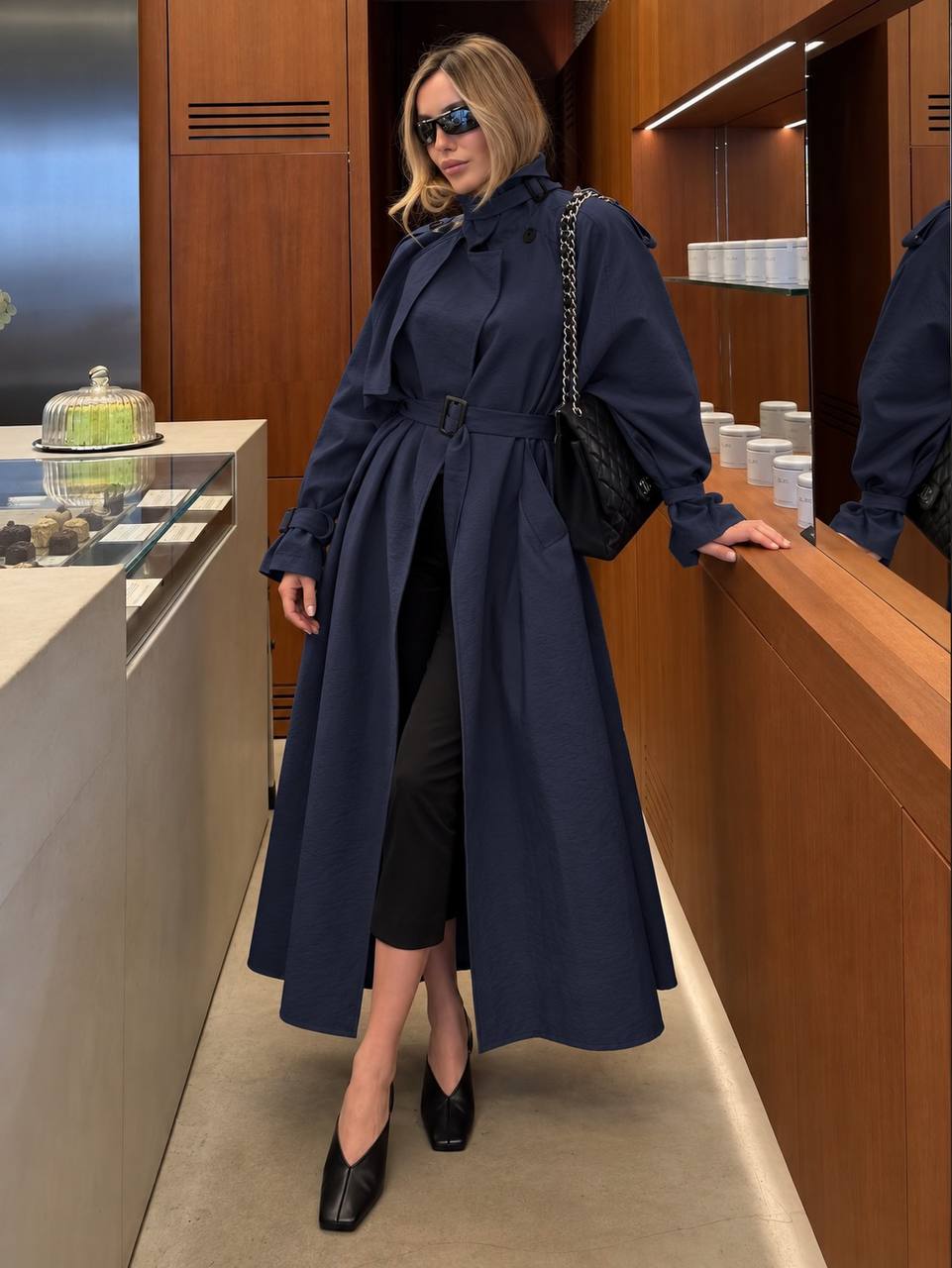 Kemerli Uzun Trençkot - Oversize Kadın Trench Coat