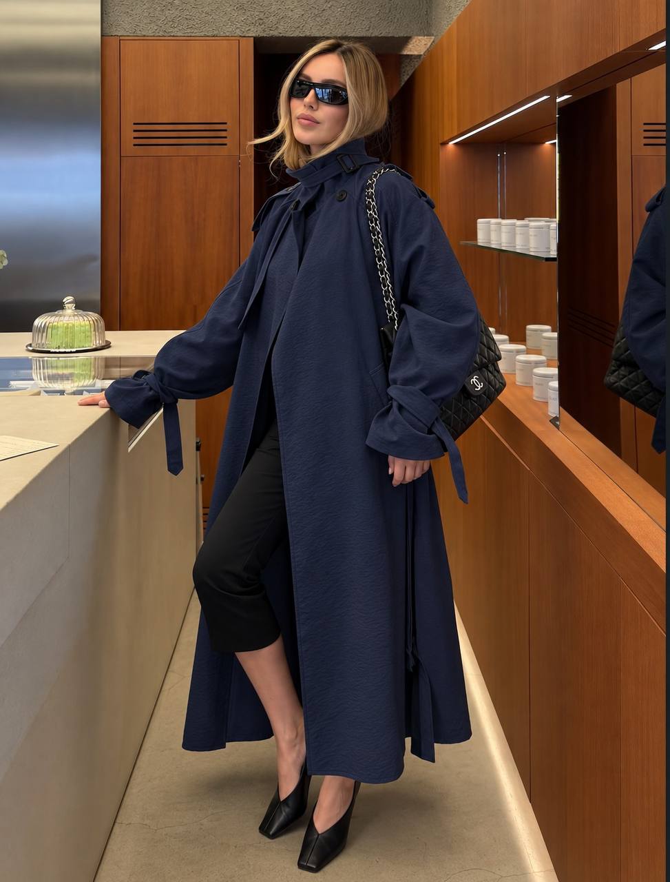 Kemerli Uzun Trençkot - Oversize Kadın Trench Coat