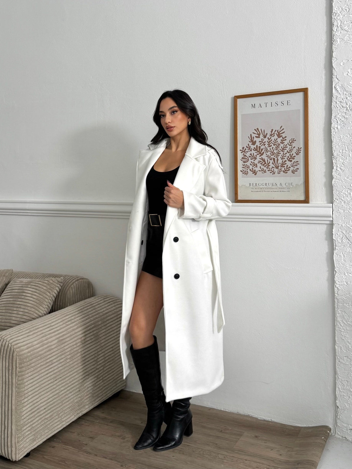 Kemerli Kırpık Kaban - 4 Renk Premium Kaban