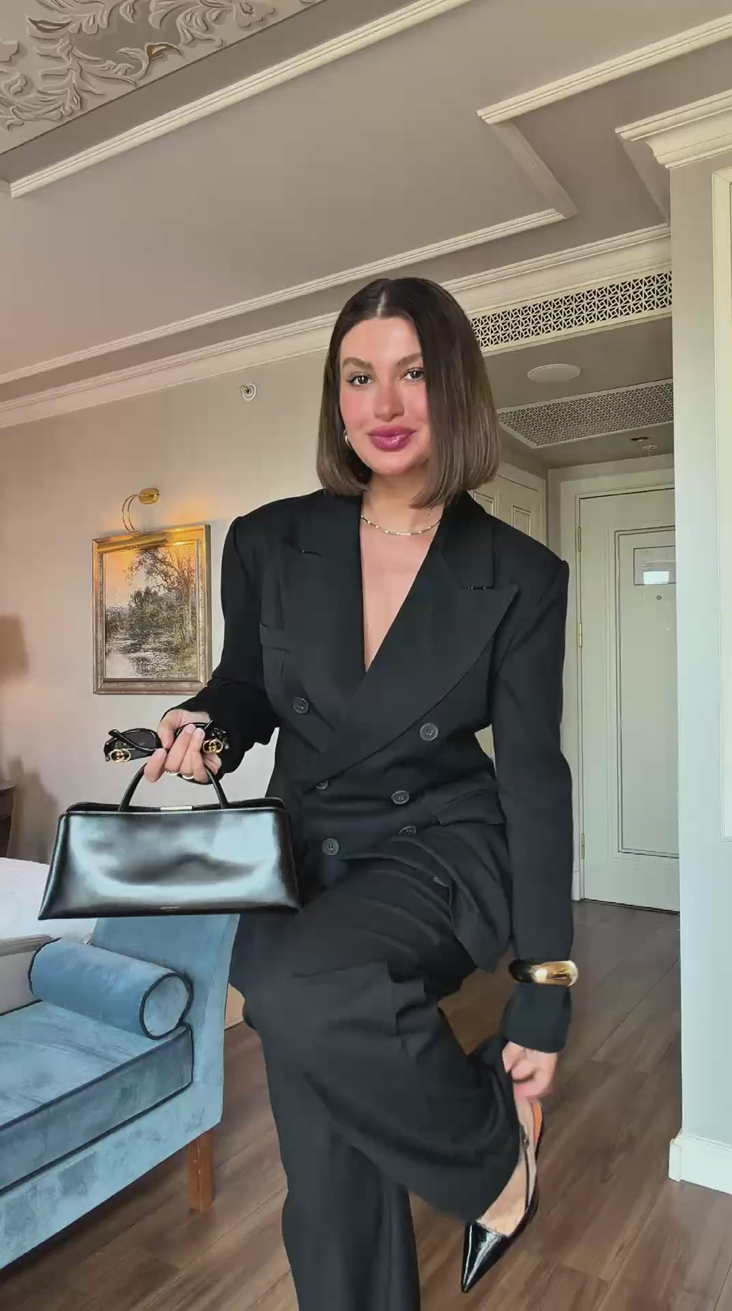 Kruvaze Yaka Blazer Ceket - Klasik Kesim Kadın Takım Ceketi