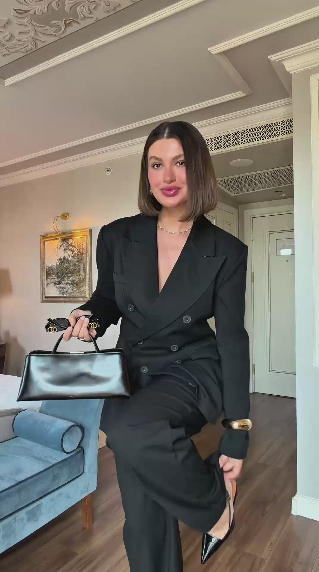 Kruvaze Yaka Blazer Ceket - Klasik Kesim Kadın Takım Ceketi